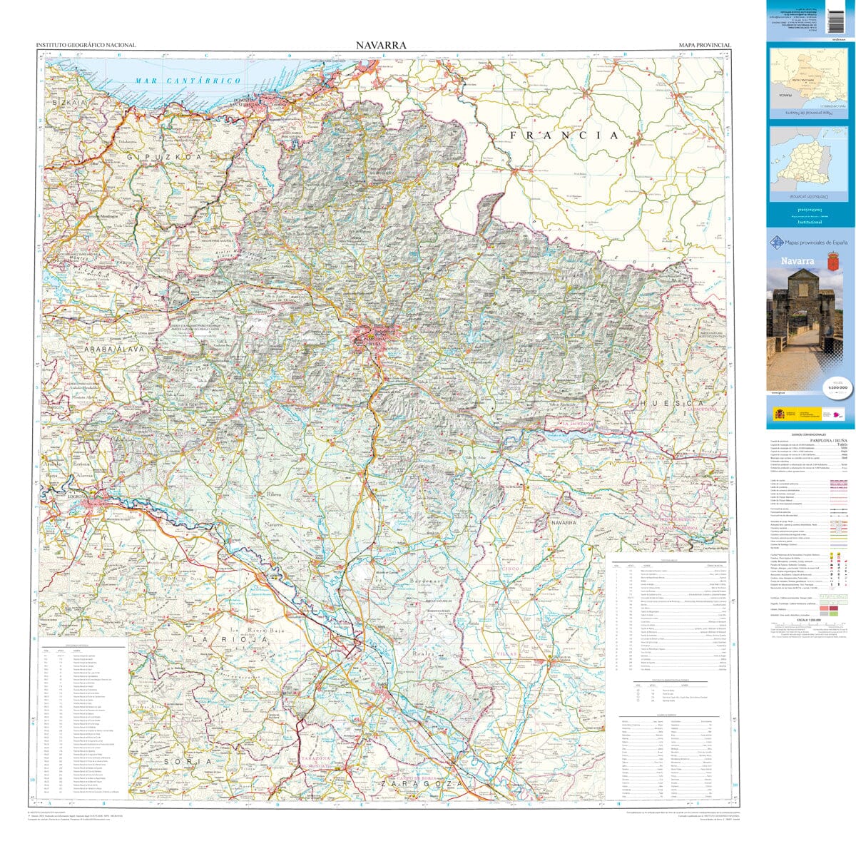 Carte routière provinciale n° 33 - Navarre (Espagne) | CNIG carte routière CNIG