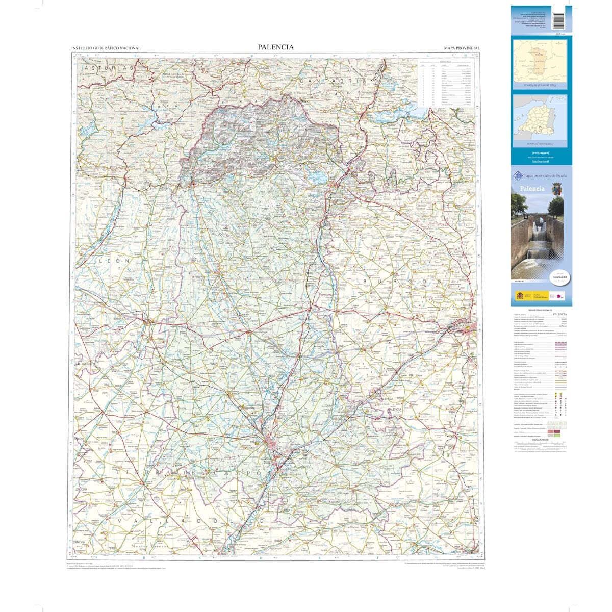 Carte routière provinciale n° 35 - Palencia (Castille-et-Leon, Espagne) | CNIG carte routière CNIG