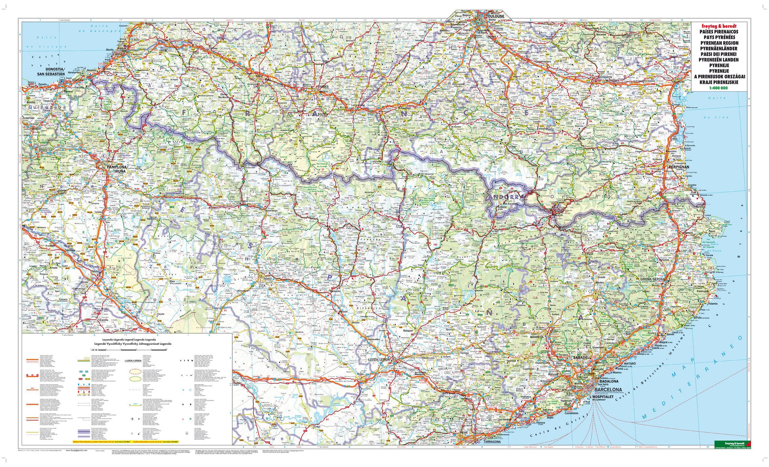 Carte routière - Pyrénées (France, Espagne, Andorre) | Freytag & Berndt carte routière Freytag & Berndt 