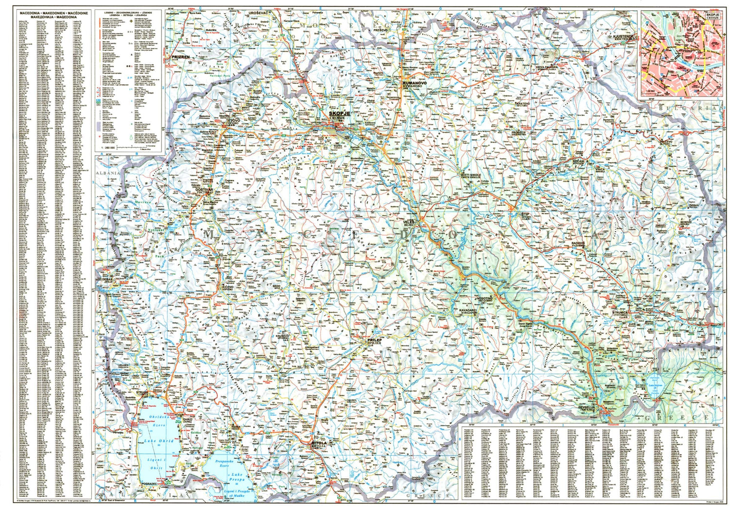 Carte routière - République de Macédoine | Gizi Map carte routière Gizi Map