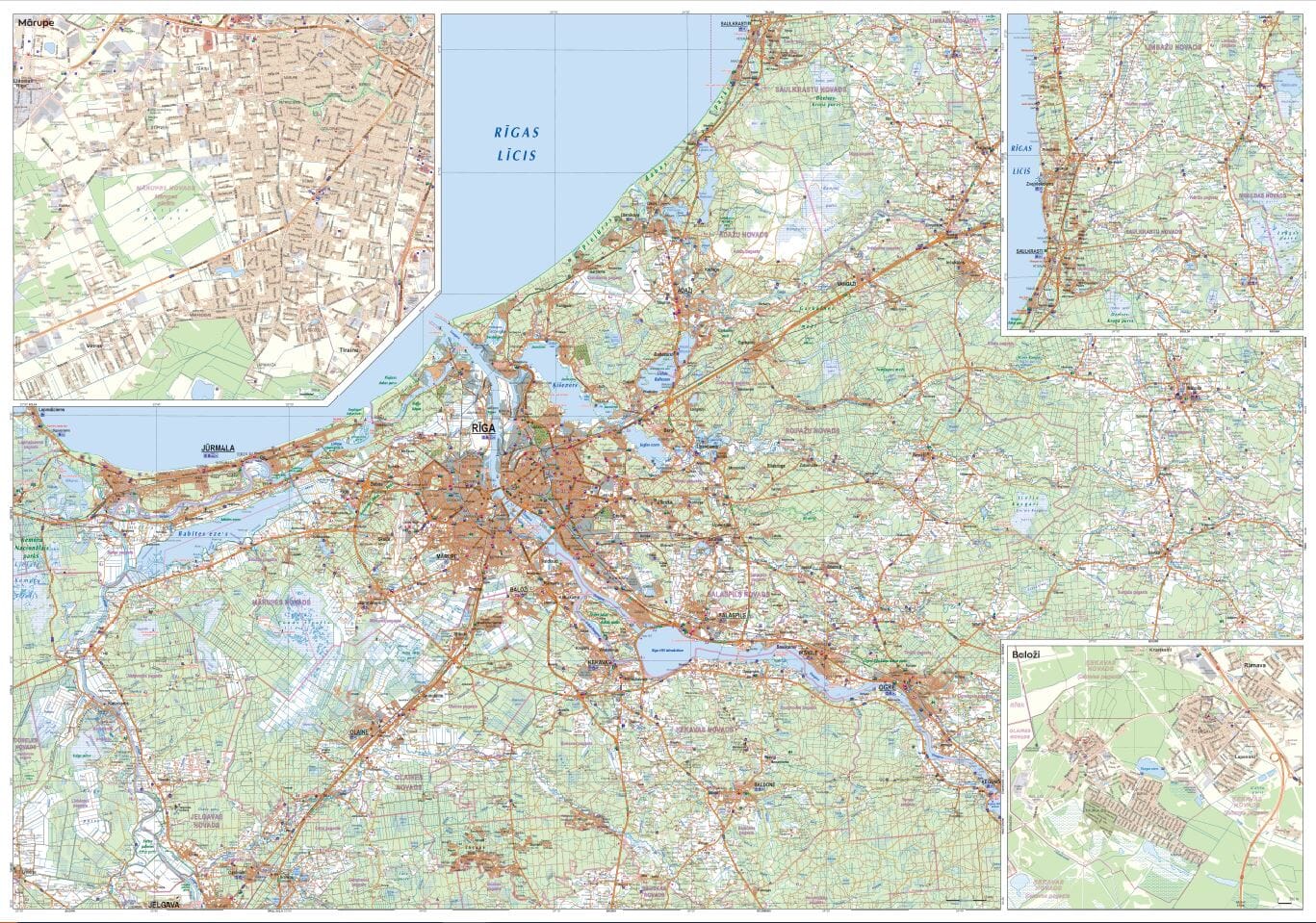 Carte routière - Riga et environs | Jana Seta carte routière Jana Seta