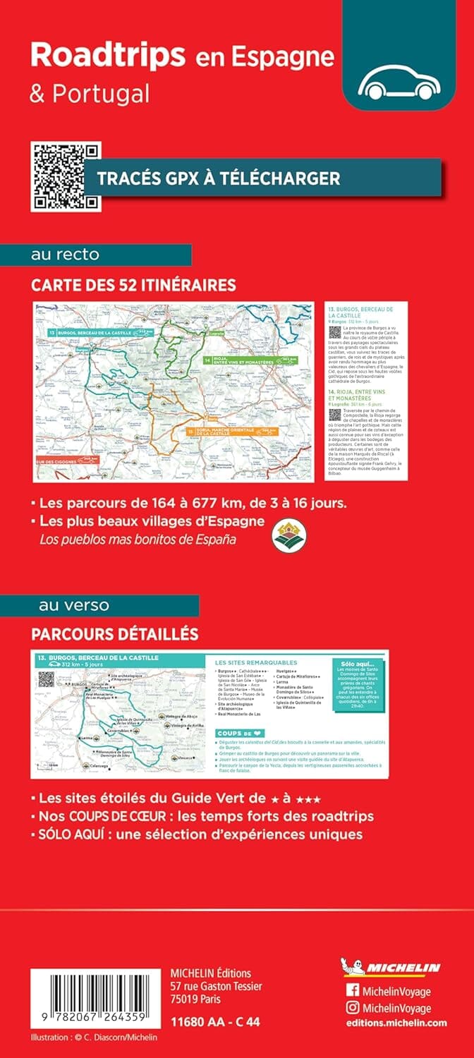 Carte routière - Roadtrips en Espagne & Portugal | Michelin carte routière Michelin