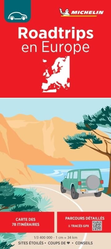 Carte routière - Roadtrips en Europe | Michelin carte pliée Michelin 