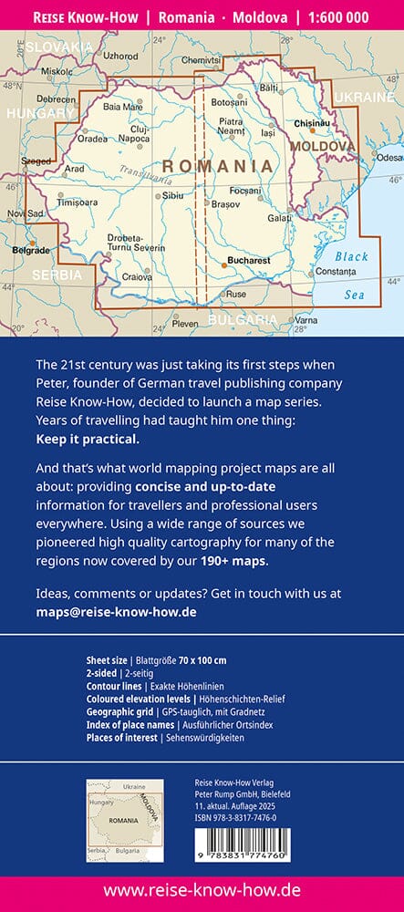 Carte routière - Roumanie & Moldavie | Reise Know How carte routière Reise Know-How