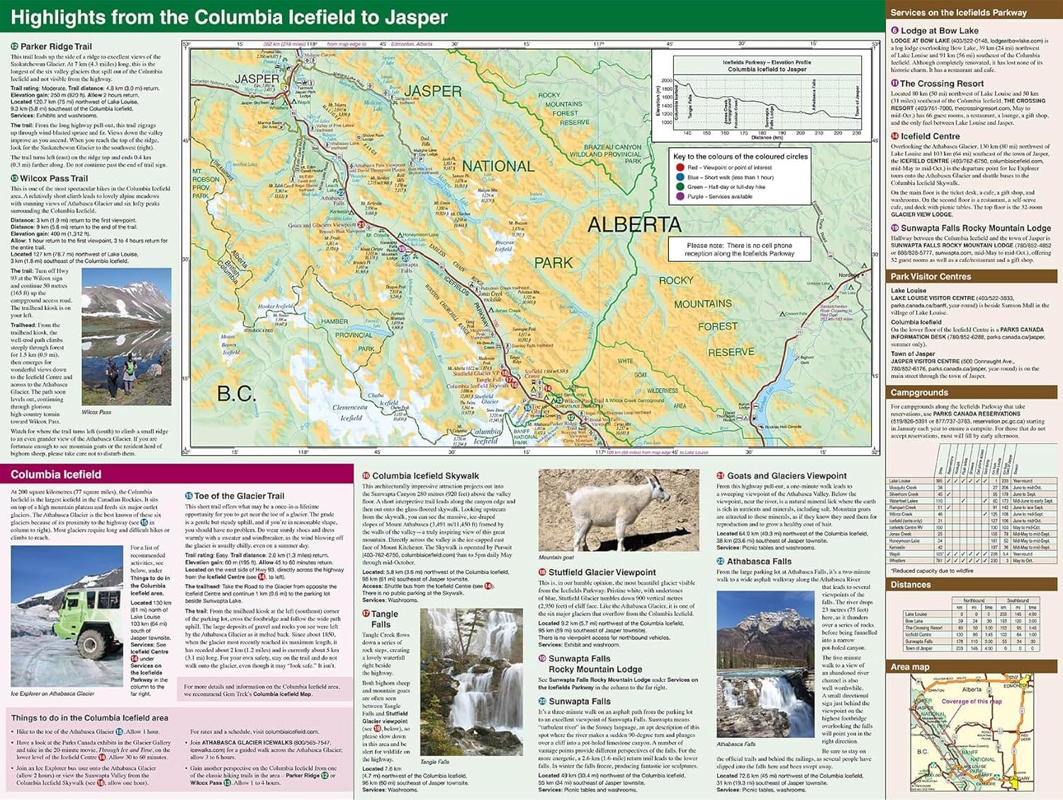 Carte routière - Route des Glaciers (PN Banff et Jasper, Alberta) | Gem Trek carte routière Gem Trek Publishing