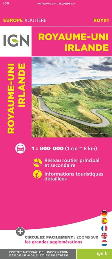 Carte routière - Royaume-Uni & Irlande | IGN carte pliée IGN 