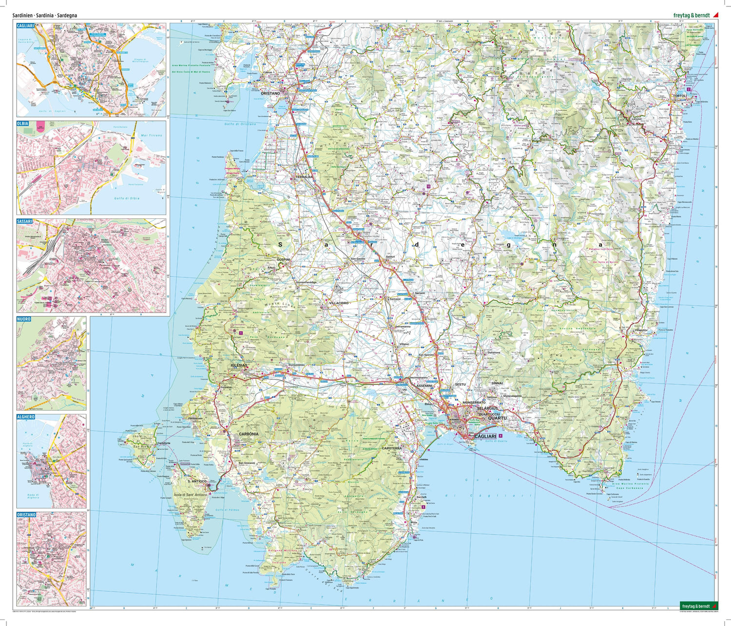 Carte routière - Sardaigne | Freytag & Berndt carte routière Freytag & Berndt