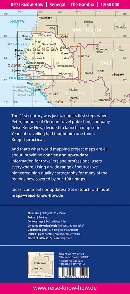 Carte routière - Sénégal & Gambie | Reise Know How carte routière Reise Know-How