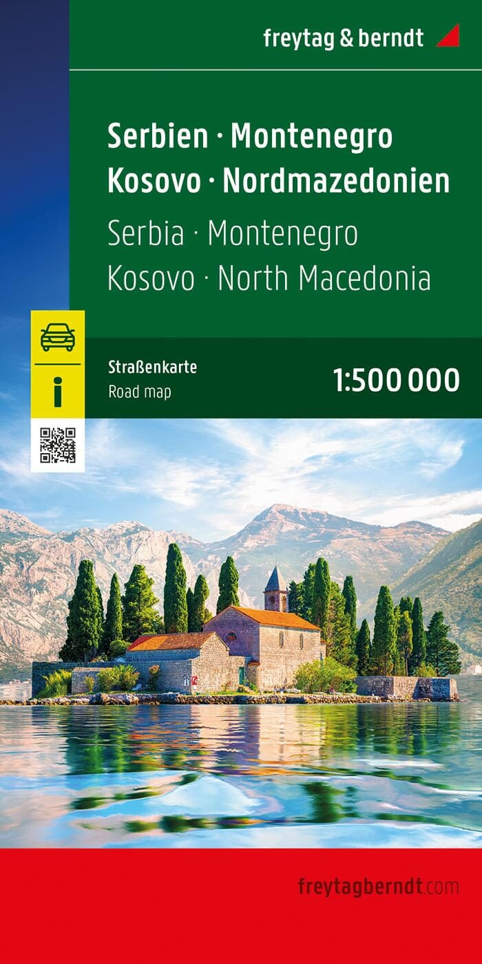 Carte routière - Serbie, Monténégro, Kosovo & Macédoine du Nord | Freytag & Berndt carte routière Freytag & Berndt 