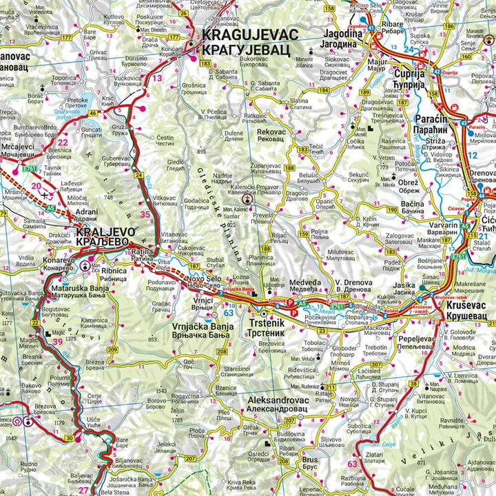 Carte routière - Serbie, Monténégro, Kosovo & Macédoine du Nord | Freytag & Berndt carte routière Freytag & Berndt 