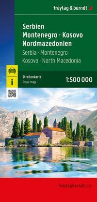 Carte routière - Serbie, Monténégro, Kosovo & Macédoine du Nord | Freytag & Berndt carte routière Freytag & Berndt 