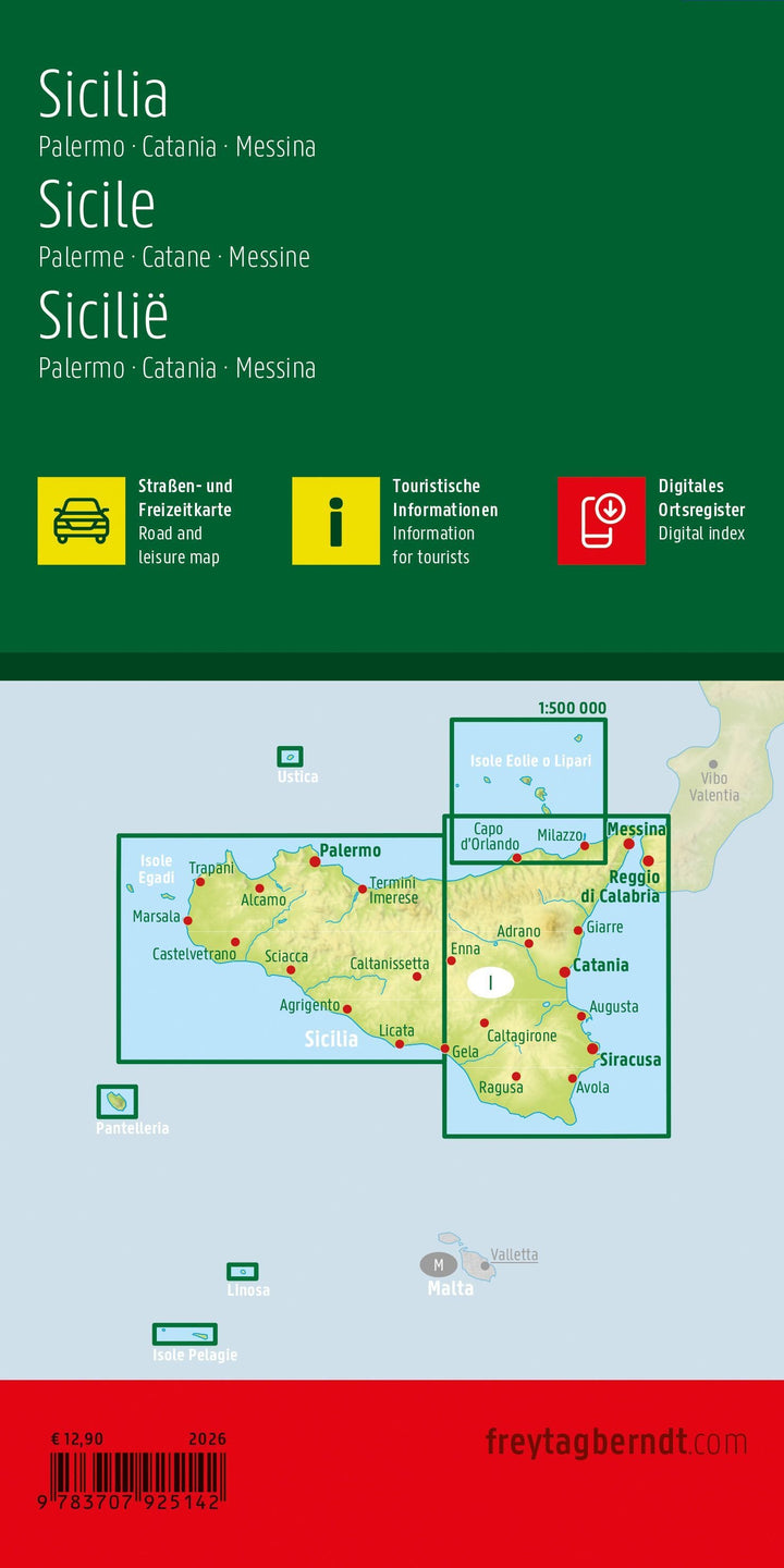Carte routière - Sicile | Freytag & Berndt carte routière Freytag & Berndt 