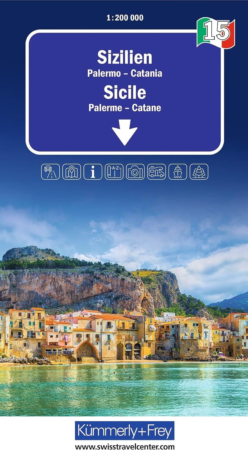 Carte routière - Sicile | Kümmerly & Frey carte routière Hallwag Kümmerly-Frey