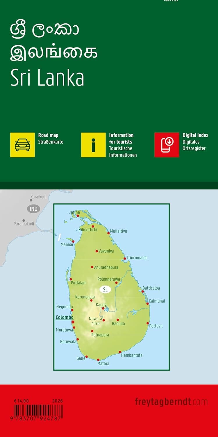 Carte routière - Sri Lanka | Freytag & Berndt carte routière Freytag & Berndt 
