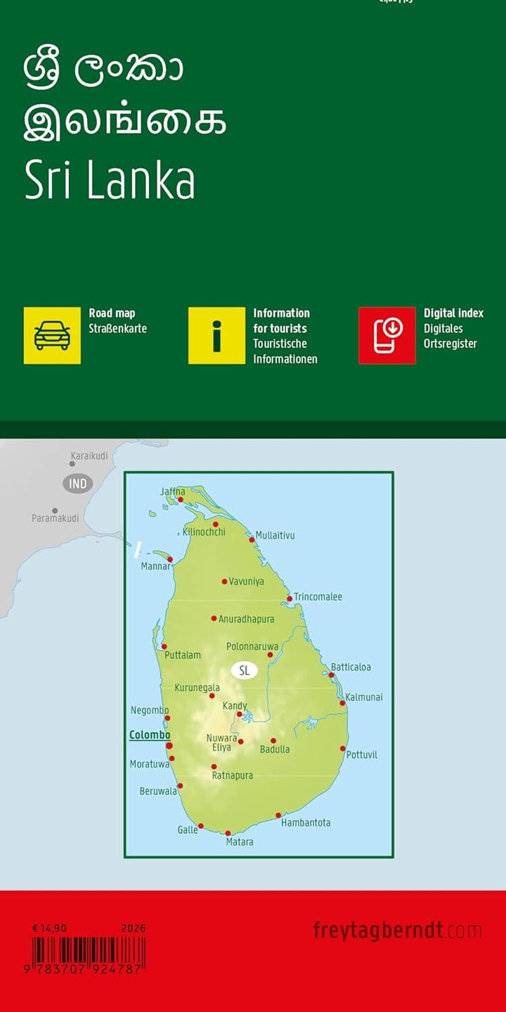 Carte routière - Sri Lanka | Freytag & Berndt carte routière Freytag & Berndt 
