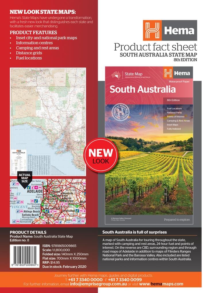 Carte routière - Sud de l'Australie | Hema Maps carte routière Hema Maps
