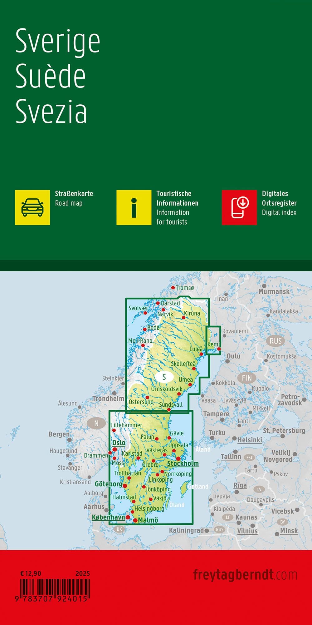 Carte routière - Suède | Freytag & Berndt carte routière Freytag & Berndt