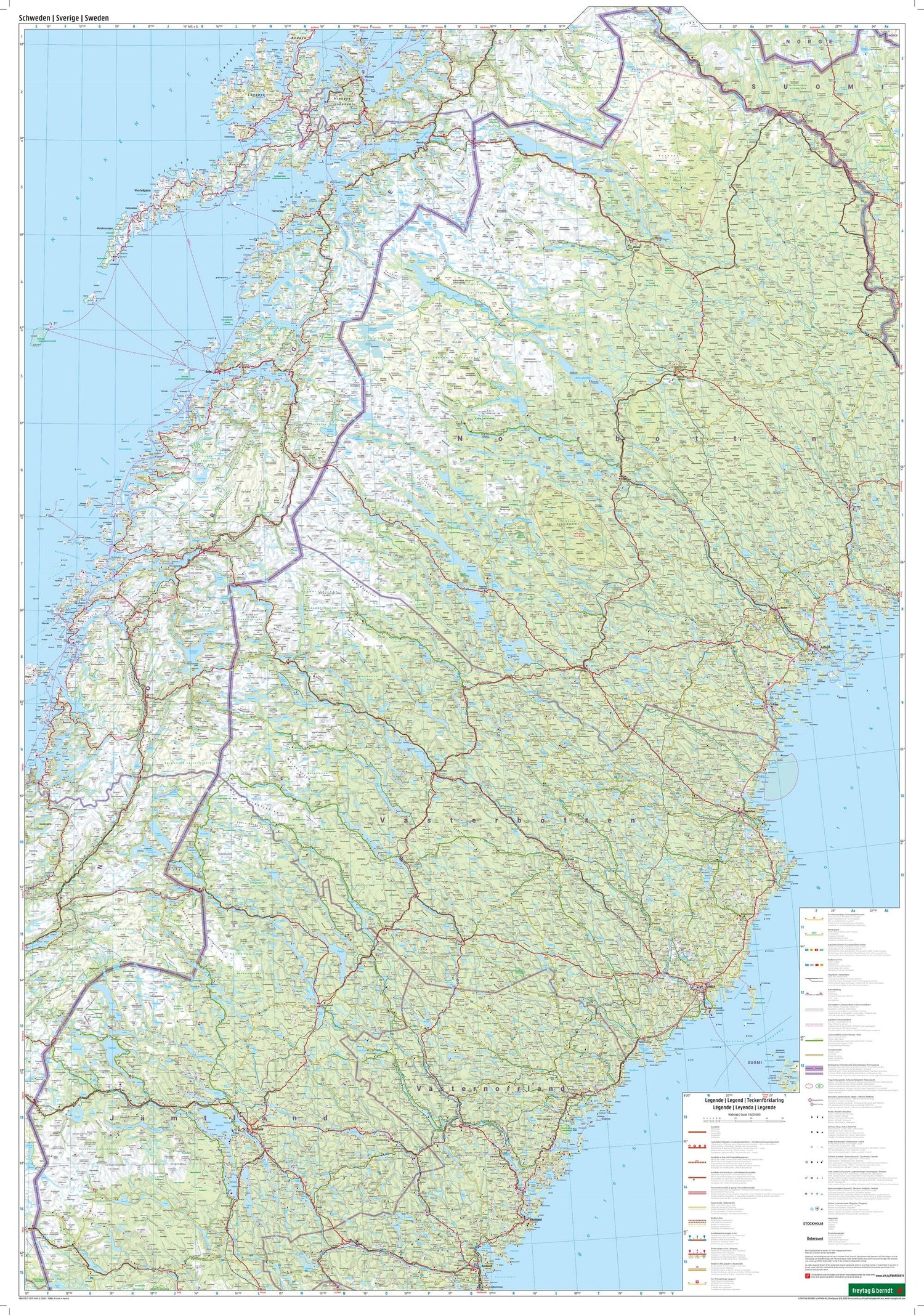 Carte routière - Suède | Freytag & Berndt carte routière Freytag & Berndt