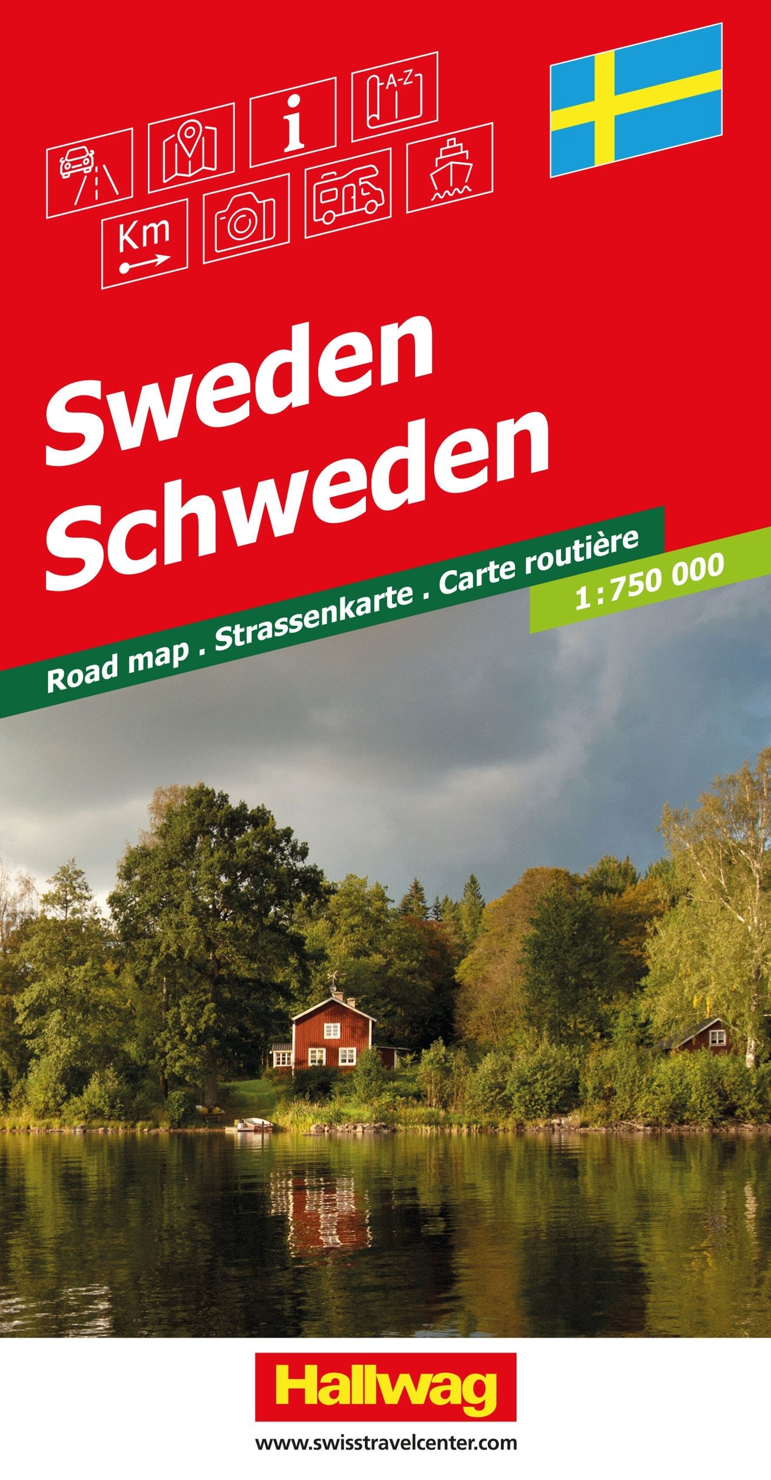 Carte routière - Suède | Hallwag carte routière Hallwag