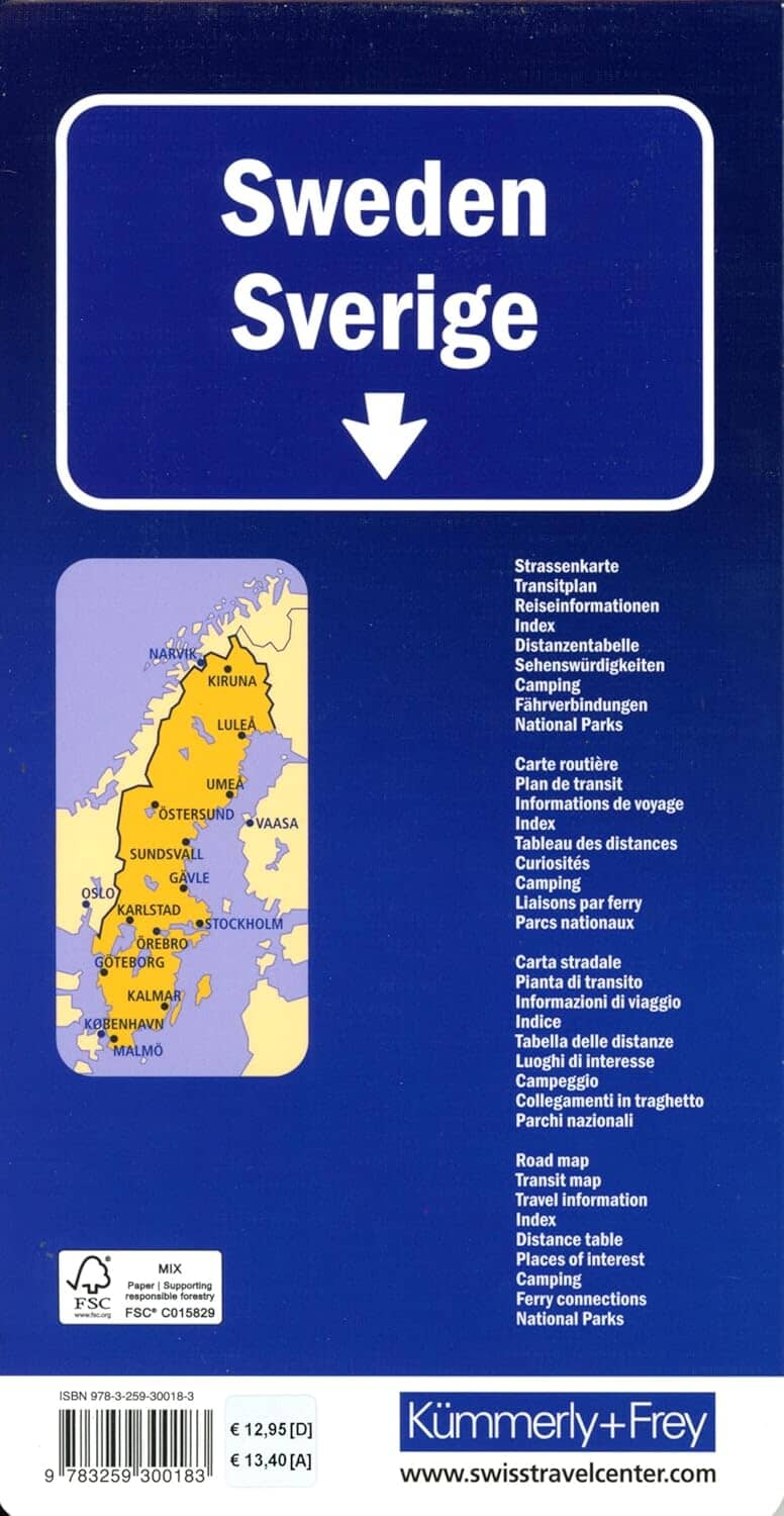 Carte routière - Suède | Kümmerly & Frey carte routière Kümmerly & Frey