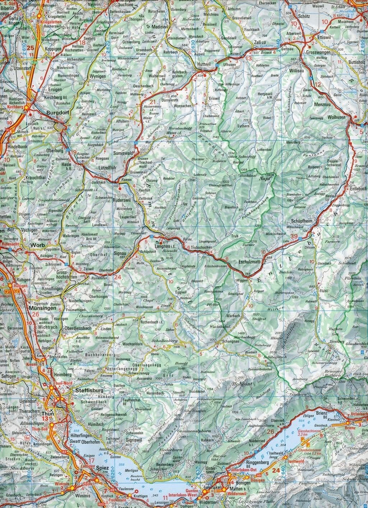 Carte routière - Suisse | Swisstopo carte routière Swisstopo 