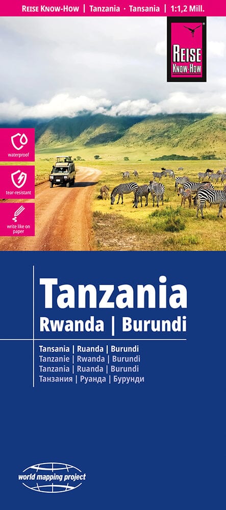 Carte routière - Tanzanie, Rwanda & Burundi | Reise Know How carte routière Reise Know-How 