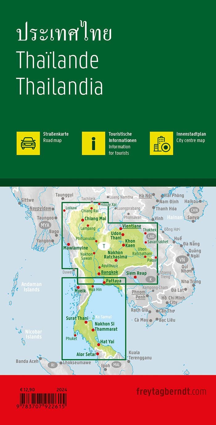 Carte routière - Thailande | Freytag & Berndt carte pliée Freytag & Berndt 