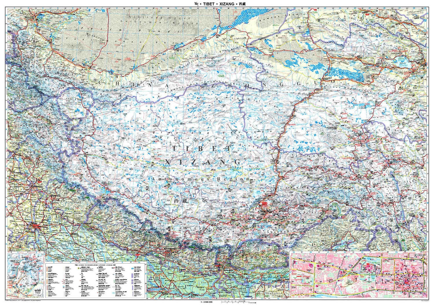 Carte routière - Tibet | Gizi Map carte routière Gizi Map