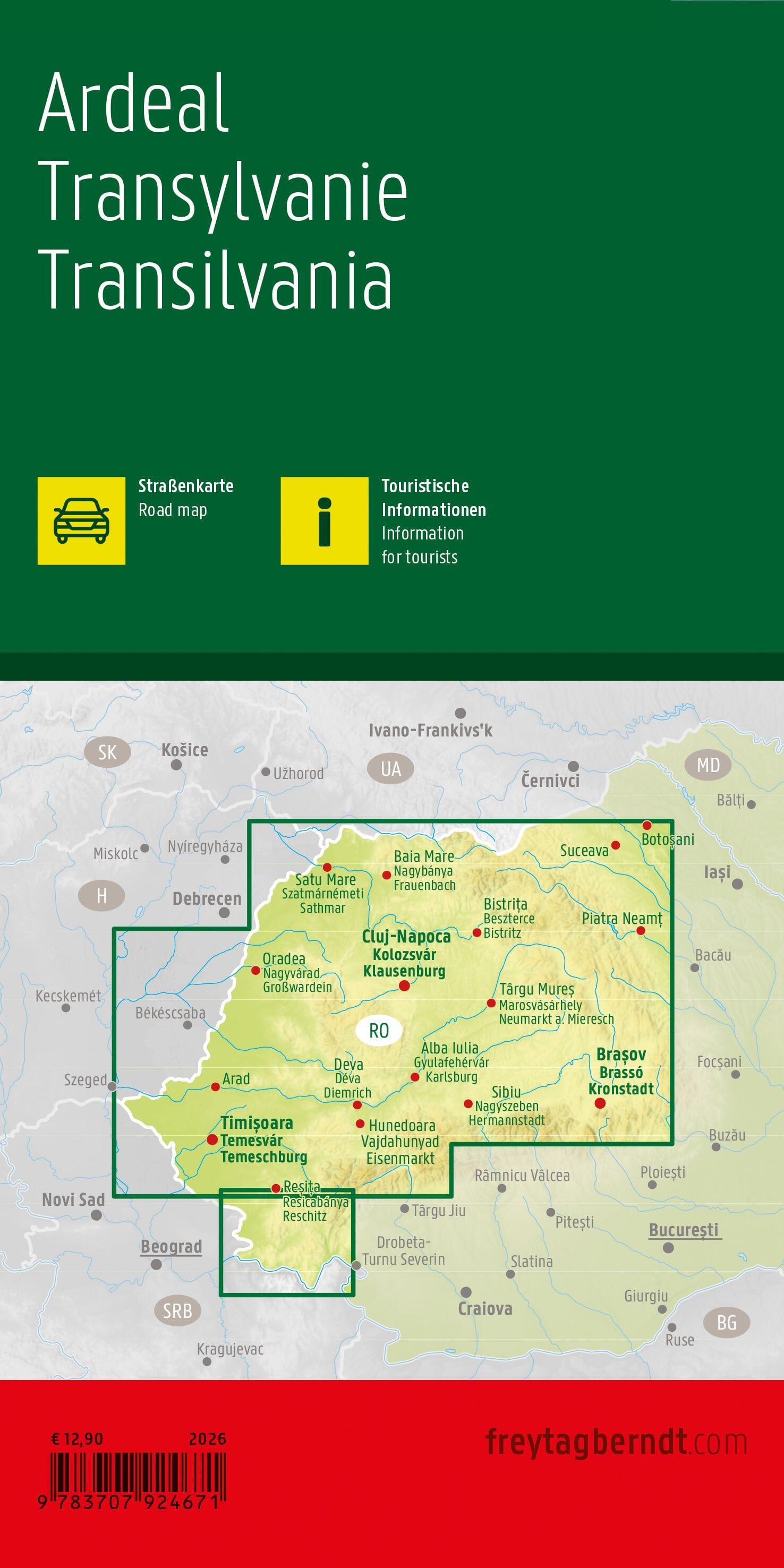 Carte routière - Transylvannie (Roumanie) | Freytag & Berndt carte routière Freytag & Berndt