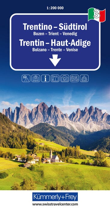 Carte routière - Trentin-Haut-Adige (Tyrol du Sud) | Kümmerly & Frey carte routière Kümmerly & Frey