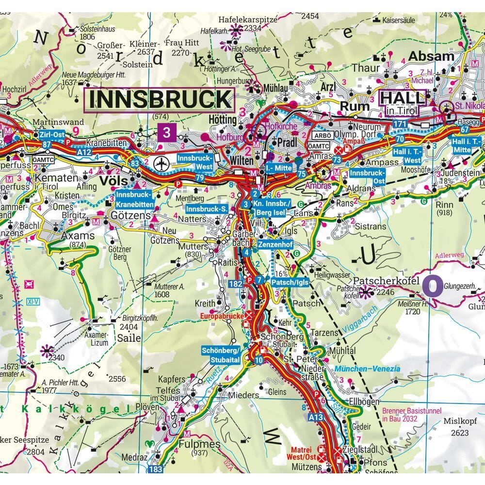 Carte routière - Tyrol (Autriche) | Freytag & Berndt carte routière Freytag & Berndt