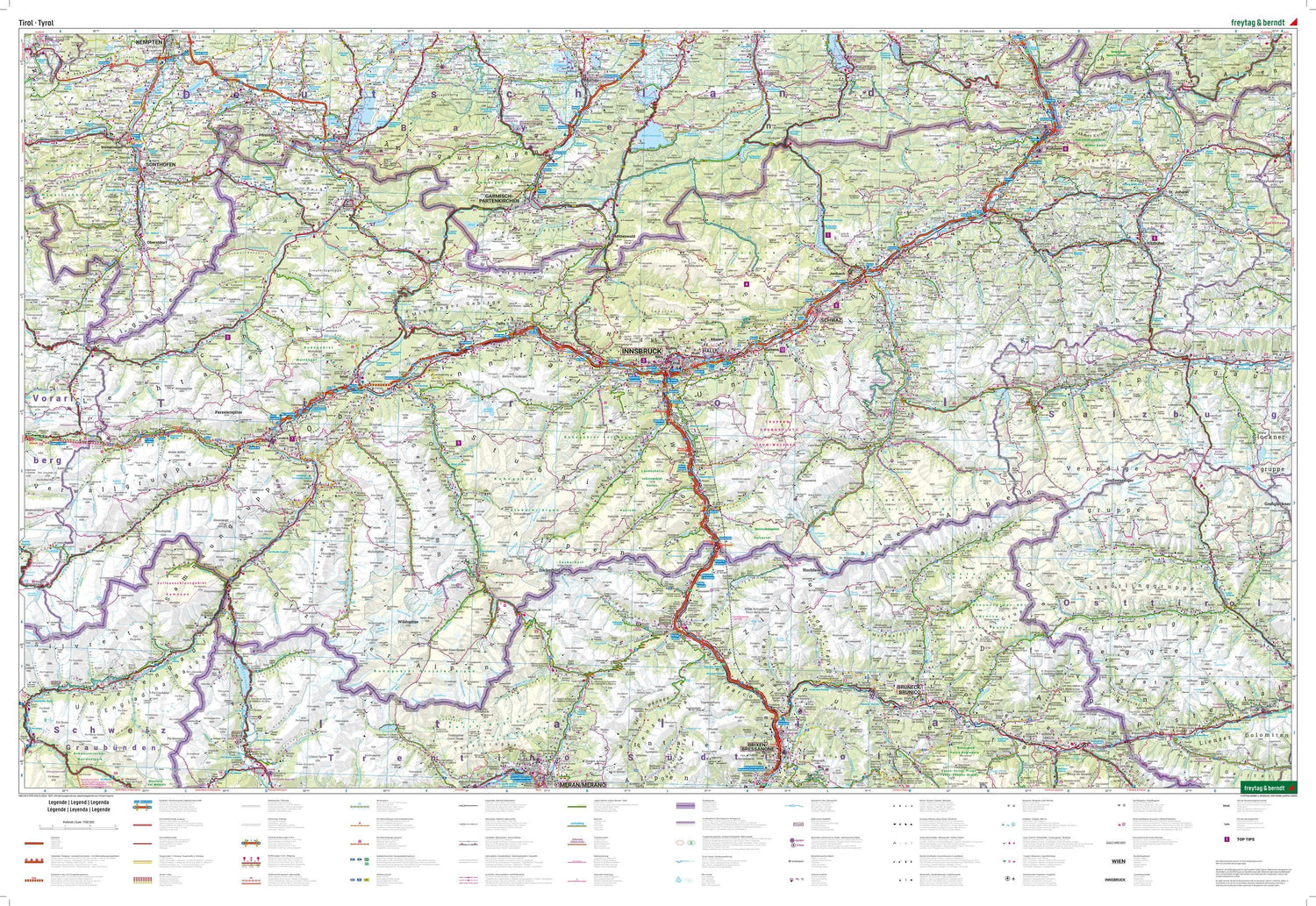 Carte routière - Tyrol (Autriche) | Freytag & Berndt carte routière Freytag & Berndt
