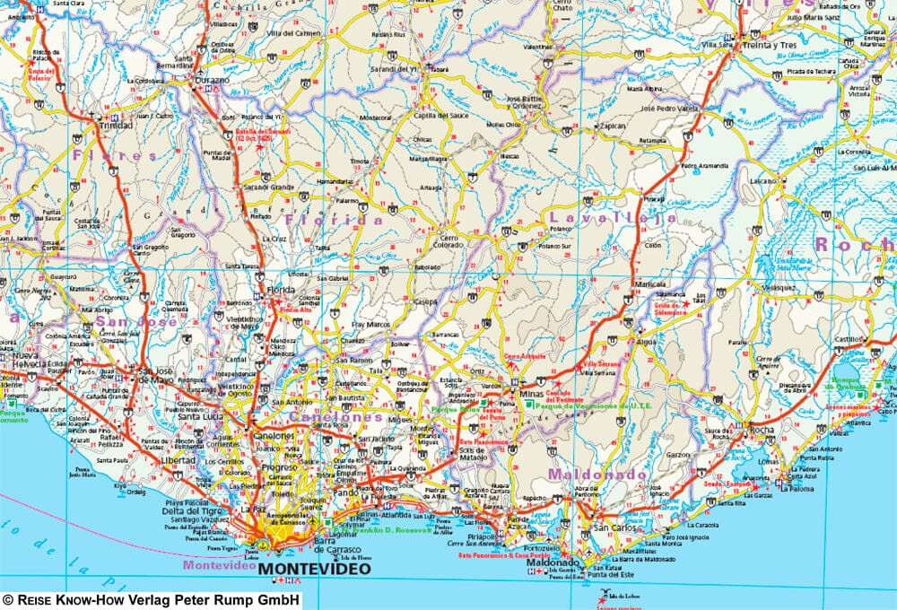 Carte routière - Uruguay & Paraguay | Reise Know How carte routière Reise Know-How