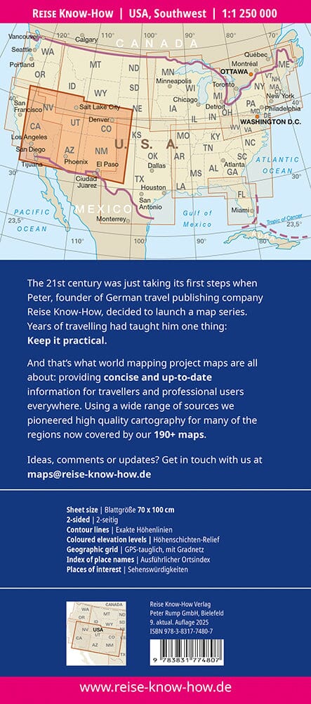 Carte routière USA n° 7 - USA Sud-ouest | Reise Know How carte routière Reise Know-How