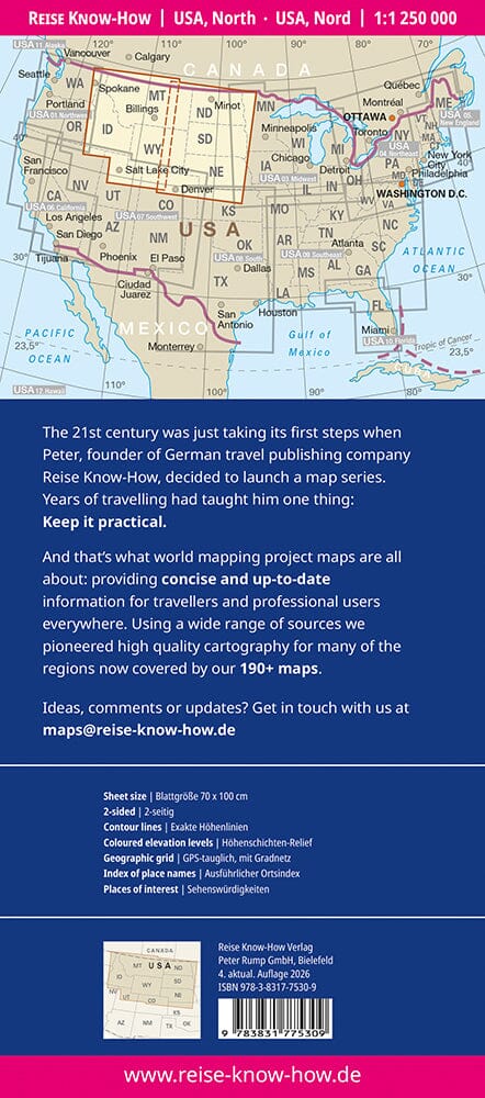 Carte routière - USA Nord n°2 | Reise Know-How carte routière Reise Know-How