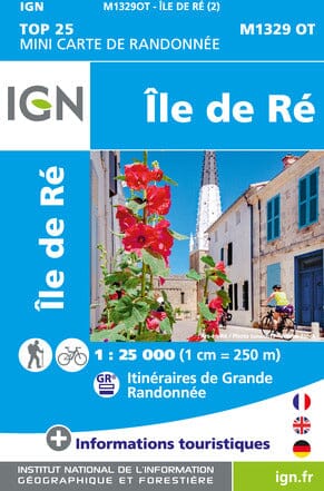 Carte Top 25 Mini n° M1329 OT - Ile de Ré | IGN carte de randonnée IGN