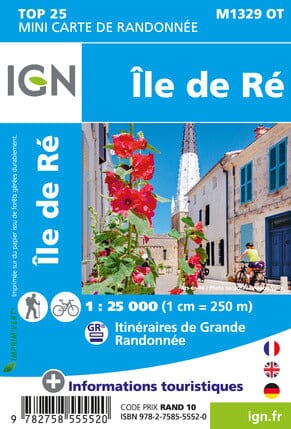 Carte Top 25 Mini n° M1329 OT - Ile de Ré | IGN carte de randonnée IGN