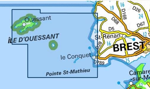 Carte TOP 25 n° 0317 OT - Ile d'Ouessant, Le Conquet | IGN carte de randonnée IGN