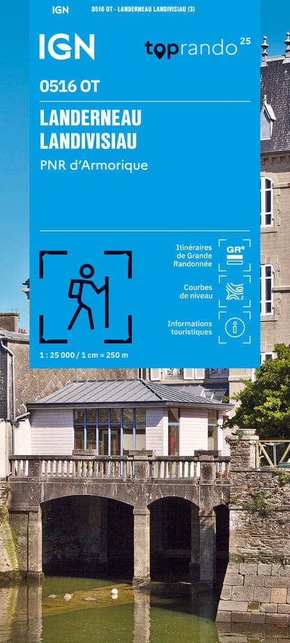 Carte TOP 25 n° 0516 OT - Landerneau, Landivisiau & PNR d'Armorique| IGN carte de randonnée IGN
