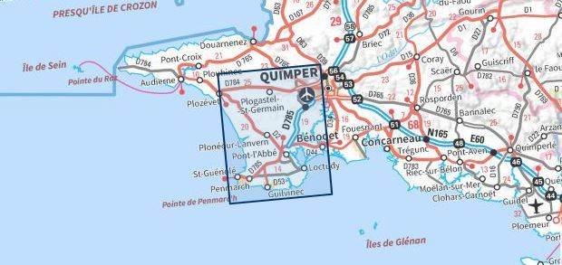 Carte TOP 25 n° 0519 OT - Pont-l'Abbé, Pointe de Penmarc'h | IGN carte de randonnée IGN