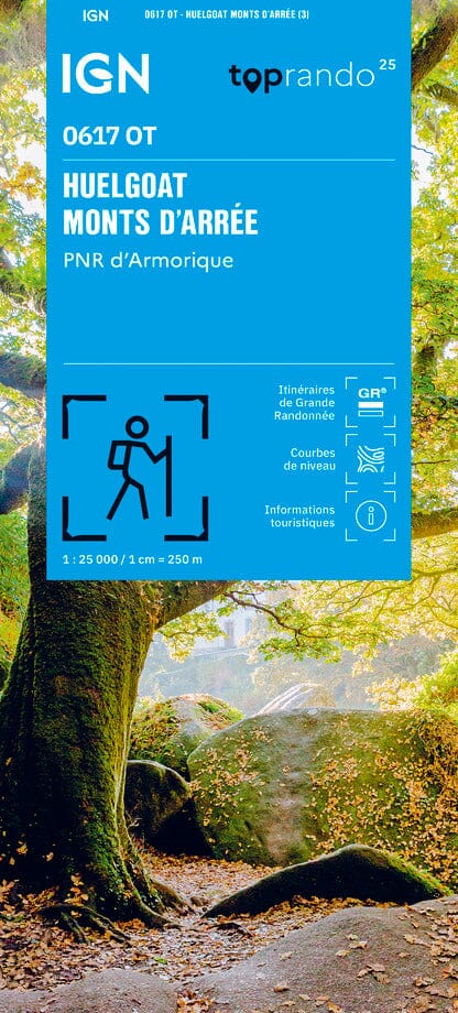 Carte TOP 25 n° 0617 OT - Huelgoat, Monts d'Arrée, PNR Armorique | IGN carte de randonnée IGN 