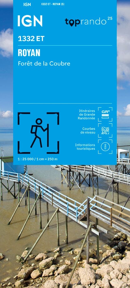 Carte TOP 25 n° 1332 ET - Royan, Forêt de la Coubre | IGN carte pliée IGN 
