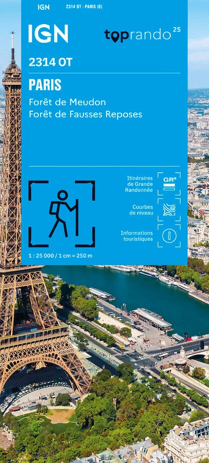 Carte TOP 25 n° 2314 OT - Paris, Forêts de Meudon et Fausses Reposes | IGN carte pliée IGN 