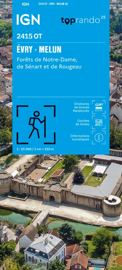 Carte TOP 25 n° 2415 OT - Evry, Melun, Forêt de Sénart | IGN carte de randonnée IGN