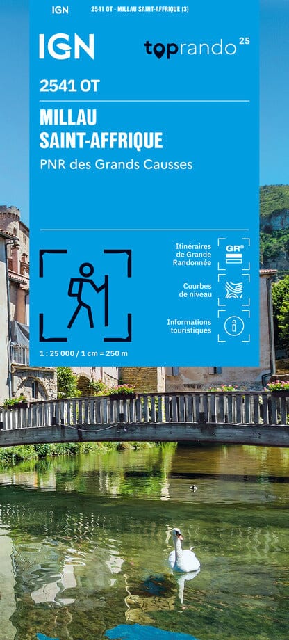 Carte TOP 25 n° 2541 OT - Millau, Saint Affrique & PNR des Grands Causses | IGN carte de randonnée IGN