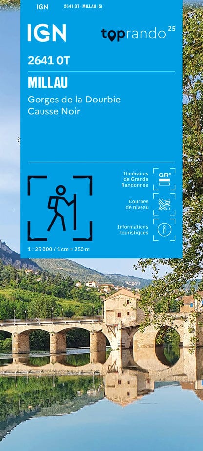 Carte TOP 25 n° 2641 OT - Millau, Gorges de la Dourbie, Causse Noir | IGN carte de randonnée IGN
