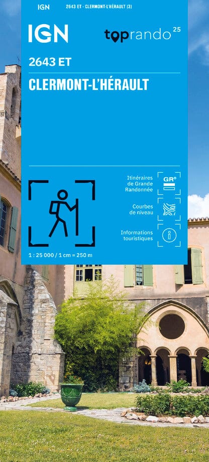 Carte TOP 25 n° 2643 ET - Clermont-L'Hérault | IGN carte pliée IGN 