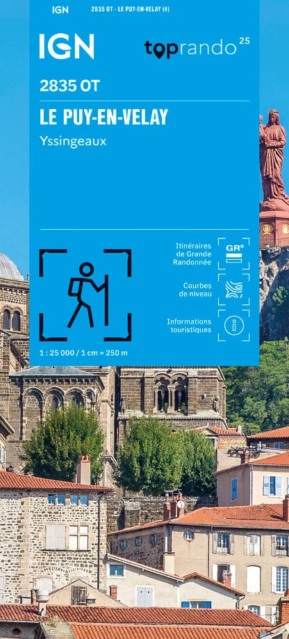 Carte TOP 25 n° 2835 OT - Le Puy-en-Velay, Yssingeaux | IGN carte de randonnée IGN
