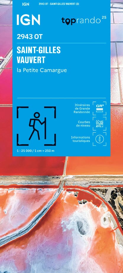 Carte TOP 25 n° 2943 OT - Saint-Gilles, Vauvert | IGN carte de randonnée IGN