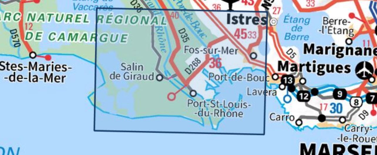 Carte TOP 25 n° 3044 OT - Port-Saint-Louis-du-Rhône, PNR de Camargue | IGN carte de randonnée IGN